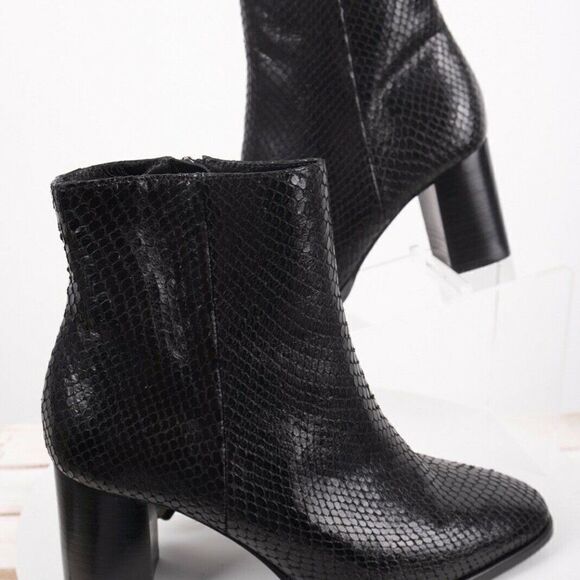 Massimo Dutti BOOTS Black Leather Animal Print 5 - Picture 1 of 8